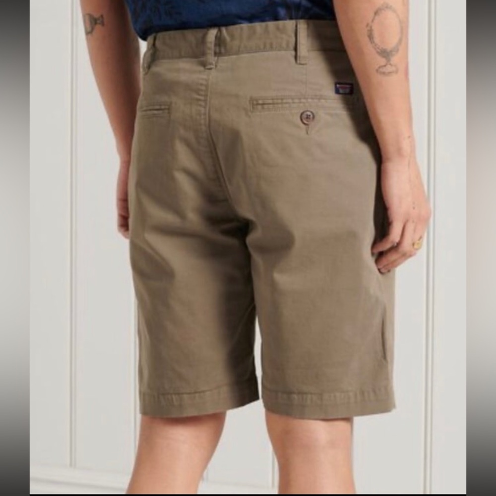 SUPERDRY Mens Chino Short  in Dusty Olive Color | 34